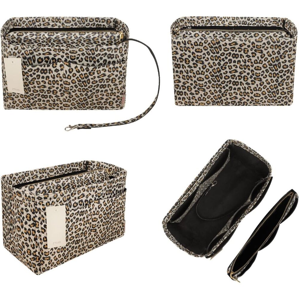 Purse Organizer Insert, Felt Bag Organizer with Metal Zipper, Handbag & Tote Sha - Picture 3 of 7